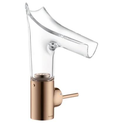 Axor Starck V Смеситель для раковины 140, на 1 отв., со стеклянным изливом, цвет: полированное красное золото