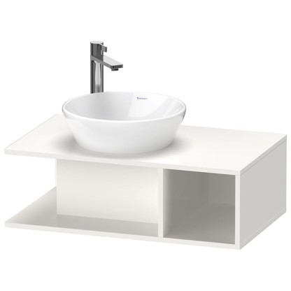 Duravit D-Neo Тумбочка подвесная компакт 80x48х26 см., раковина, 1 открытое отделение на правой стороне, цвет: белый высокоглянцевый