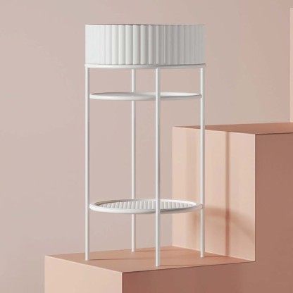 Artceram VOGUE Металическая структура ?44хh72,5см с раковиной Millerighe без отв. под смеситель, с сетчатой полочкой, напольный, цвет: белый матовый