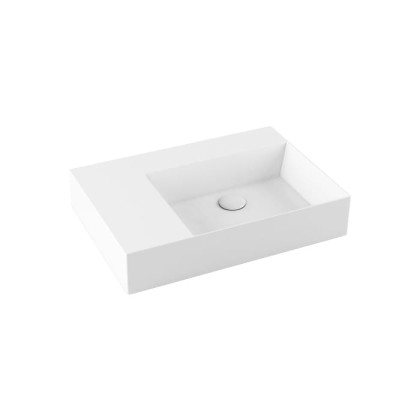 Azzurra Elegance Squared Раковина подвесная/накладная, 65x45xH12,5 см, левая, без отв., цвет: Bianco lucido