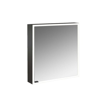 Emco Prime Зеркальный шкаф 60см., с подсветкой LED навесная модель, 1-дверка, IP 20 C петли справа, зеркальная задняя стенка с Lichtpaket, цвет черный