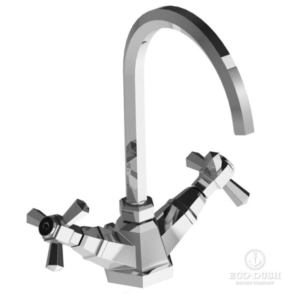 Stella Eccelsa Смеситель для раковины  на 1 отверстие 3217P, с донным клапаном и высоким изливом, цвет: хром