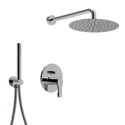 Simas Oslo Душевой набор, верхний душ 25см, встраиваемый смеситель с переключателем потоков и ручным душем, цвет: хром