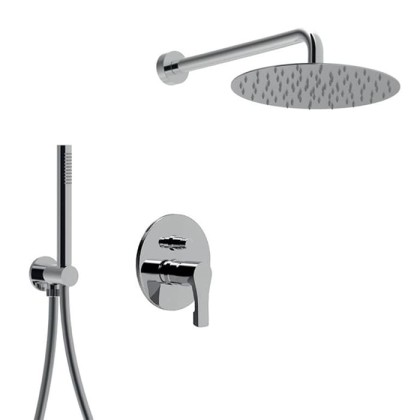 Simas Oslo Душевой набор, верхний душ 25см, встраиваемый смеситель с переключателем потоков и ручным душем, цвет: хром
