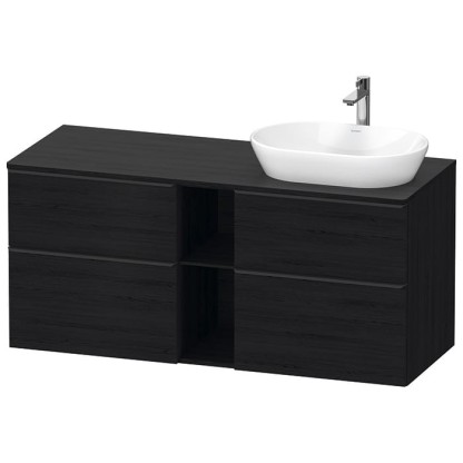 Duravit D-Neo Тумбочка подвесная 64.4x140x55 см, раковина, 2 ящика, цвет: Black Oak