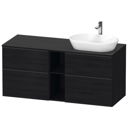Duravit D-Neo Тумбочка подвесная 64.4x140x55 см, раковина, 2 ящика, цвет: Black Oak
