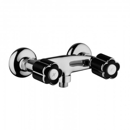 Смеситель для душа Bongio Fleur Noir, цвет: хром/черный фарфор