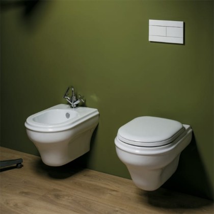 Azzurra Charme Унитаз подвесной 52x40xH36 см, c креплением KIT 2000 CF, цвет: Bianco lucido