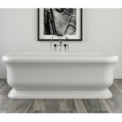 KNIEF Retro Ванна отдельностоящая 180х85х63см, с акриловым плинтусом, без щелевого слива-перелива, цвет: белый