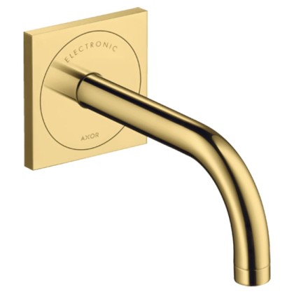 Axor Uno? Смеситель для раковины, встраиваемый, электронный, излив: 16.5см., цвет:  полированное золото
