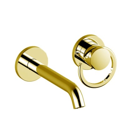 Bongio Linea Смеситель для раковины, встраиваемый, излив: 19см., внешняя часть, цвет: матированное золото