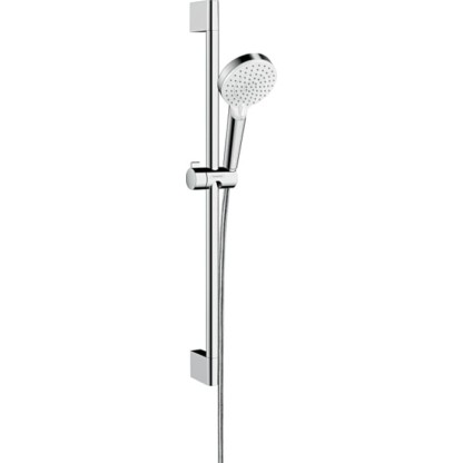 Hansgrohe Crometta Vario Unica Душевой набор: штанга 650mm, ручной душ, 2jet (Rain, IntenseRain), EcoSmart, шланг, цвет: белый/хром