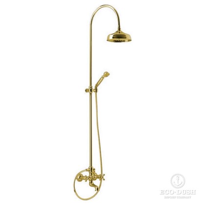 CISAL Arcana Смеситель для ванны/душа с душевым комплектом и верхним душем, цвет: золото