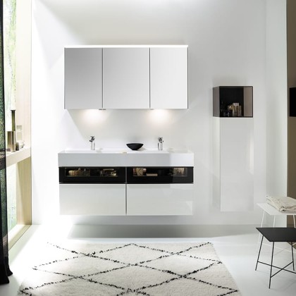 Burgbad Yumo Комплект подвесной мебели 131x47x64см., со стеклянной вставкой, цвет: белый