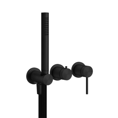 Gessi 316 Смеситель для душа, встраиваемый, на 2 источника. с подводом воды, ручной лейкой, цвет: Black XL