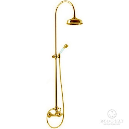 CISAL Arcana Empress Душевой комплект: смеситель, стойка с верхним душем, лейка+шланг, цвет:  золото