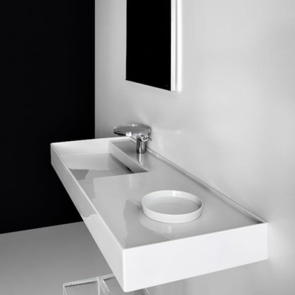 Laufen Kartell Раковина 120х46х12 см, 1 отв., полка справа, покрытие LLC, цвет: белый