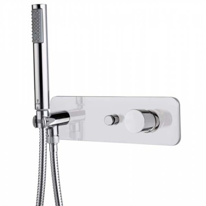 Bossini Oki Комплект: Смеситель для душа с девиатором на 2 выхода , ручной душ ZEN и шланг, соединение на 1/2” , цвет: хром