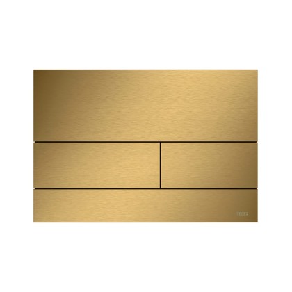 TECEsquare II, панель смыва с двумя клавишами металлическая, цвет: сатин позолоченный
