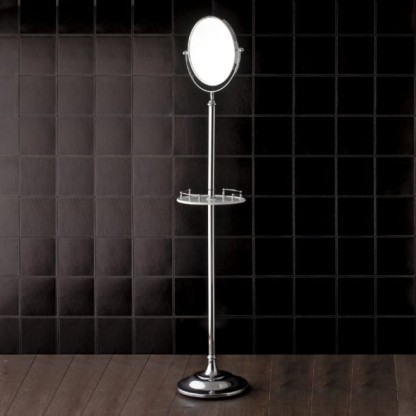 Devon&Devon Single Полочка с зеркалом на подставке, d29см, цвет: хром