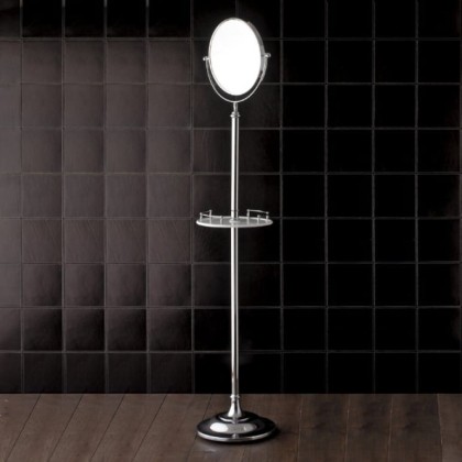 Devon&Devon Single Полочка с зеркалом на подставке, d29см, цвет: хром