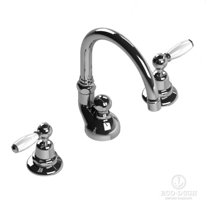 Stella Italica Leve Смеситель для раковины на 3 отверстия 3225, с донным клапаном, цвет: хром