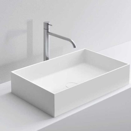 NOORTH milldue edition Раковина 63х38х14.2 см, без отв., накладная, цвет: белый