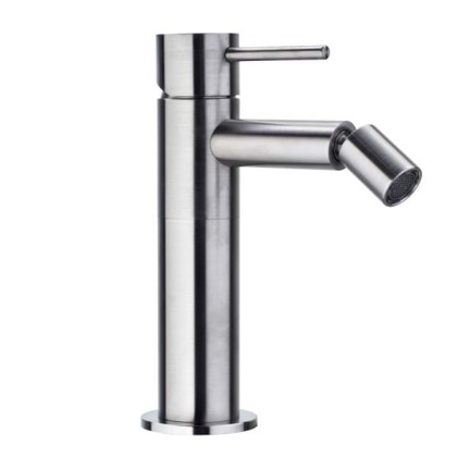 Bossini Inox Однорычажный Смеситель для биде на 1 отв., из нержавеющей стали без донного клапана, цвет: Сатинированная сталь