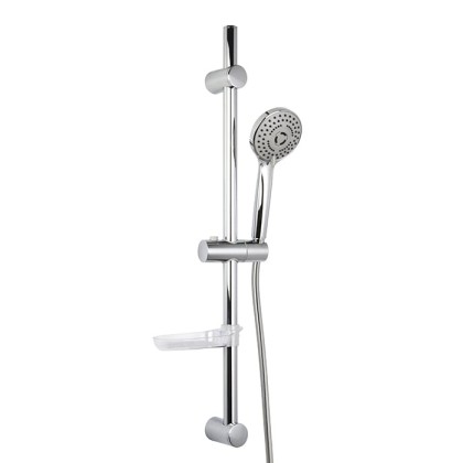 Carlo Frattini Sliding rail Душевой гарнитур 70см, регулируемая высота, шланг 150см, ручной душ 3 режима, мыльница, цвет: хром