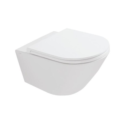 GLOBO Forty3 Унитаз подвесной безободковый 57x36 см, с системой скрытого крепежа, цвет: белый