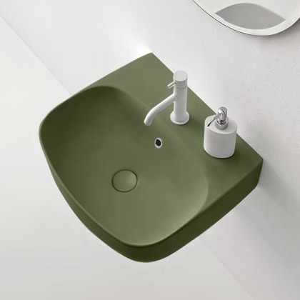 Kerasan Nolita Раковина 50х45 см, 1 отв., подвесная/накладная, цвет: Verde muschio