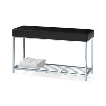 Decor Walther DW 67 Скамья с полочкой 90x30x52см, напольная, цвет: хром / черный