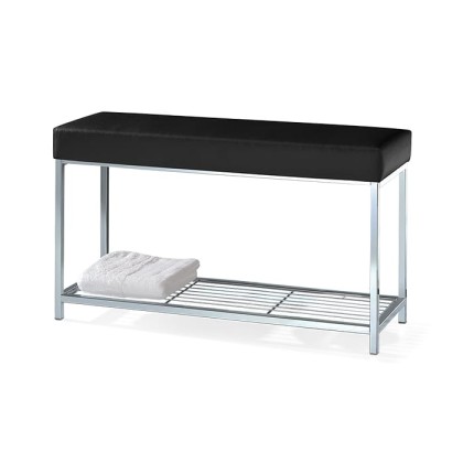 Decor Walther DW 67 Скамья с полочкой 90x30x52см, напольная, цвет: хром / черный