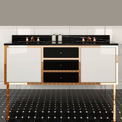 Devon&Devon Jazz 3, Комплект мебели, напольный, Цвет: pure white/deep black/oro