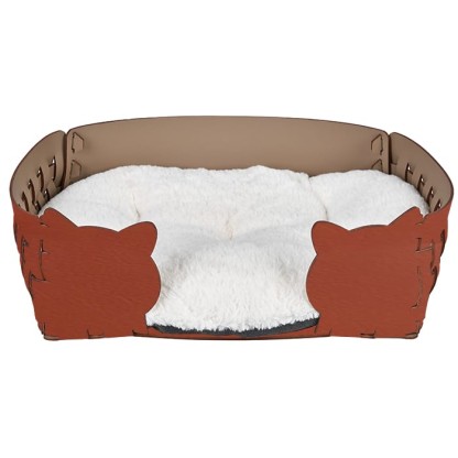 ADJ Лежанка Cat, 45х30хН15 см., цвет: коньяк/бордо