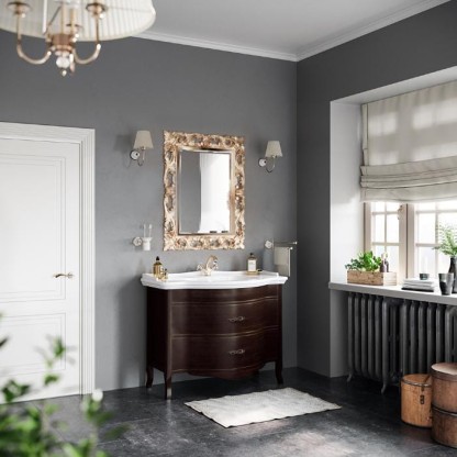 Tiffany World, Armony Nuovo Комплект мебели база с раковиной Azzurra GIU200110/ALZA bi x 1, 2 ящика, доводчики Blum, 112x62см, напольный, Цвет: moka