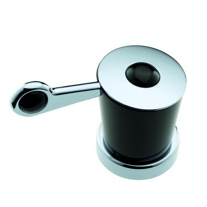 THG Bagatelle pierre noire Вентиль смесителя для раковины, на горячую воду, ручка черная, цвет: хром