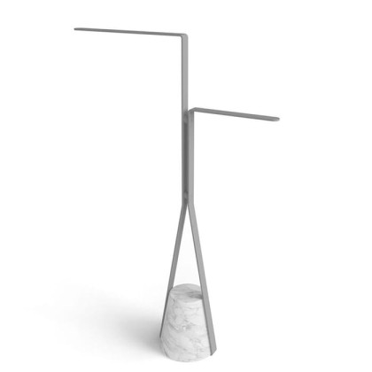 Antonio Lupi Halo Полотенцедержатель напольный 160х520х800 мм., база из мрамора Carrara satinato, цвет: Bianco opaco