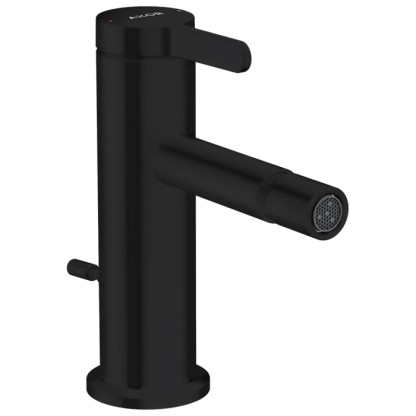 Axor One Смеситель для биде, 1 отв., с донным клапаном, цвет: черный матовый