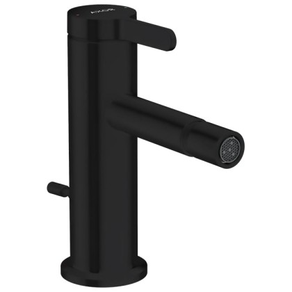 Axor One Смеситель для биде, 1 отв., с донным клапаном, цвет: черный матовый