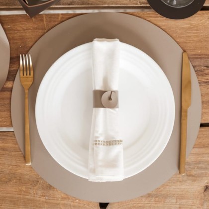 ADJ Круглый плейсмат, D35 см., цвет: капучино/шоколад