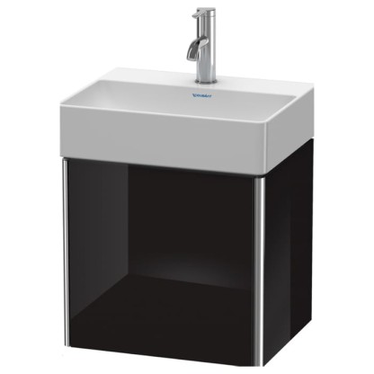 Duravit XSquare Тумба подвесная 43.4х34х39.7см, с раковиной, 1 дверца левая,  цвет: черный глянцевый