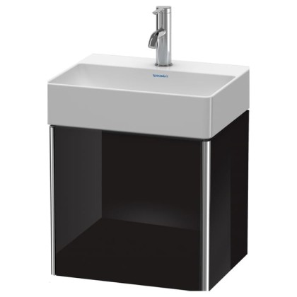 Duravit XSquare Тумба подвесная 43.4х34х39.7см, с раковиной, 1 дверца левая,  цвет: черный глянцевый