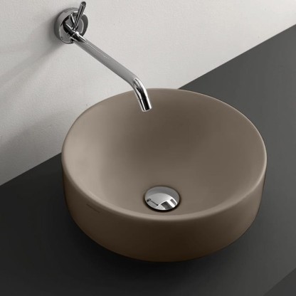 Kerasan Cento Раковина 45 см, без отв., круглая, без перелива, накладная/встраиваемая, цвет: Nocciola