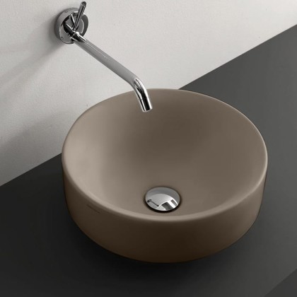 Kerasan Cento Раковина 45 см, без отв., круглая, без перелива, накладная/встраиваемая, цвет: Nocciola