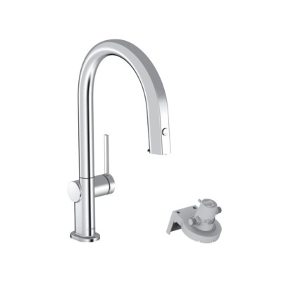 Hansgrohe Aqittura Смеситель для кухни, 1 отв., с вытяжным изливом 1jet и функцией фильтрации, цвет: хром