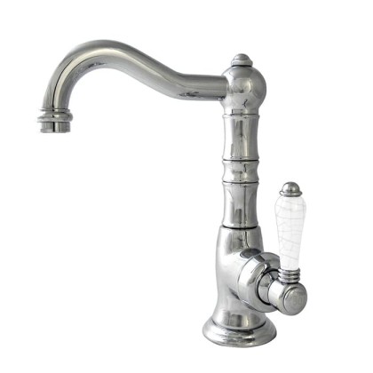 Nicolazzi P.m. Blanc A Смеситель для раковины однорычажный, с донным клапаном, ручки состаренная керамика, цвет: хром