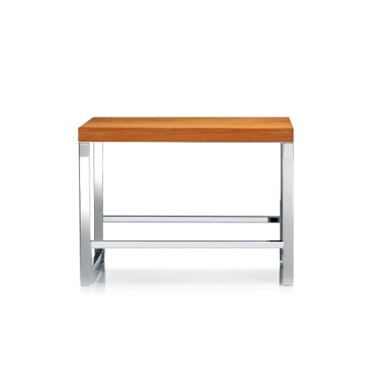 Decor Walther Wood SO Скамейка с полкой 60x30x44см, напольная, цвет: сталь полированная / светлый бук