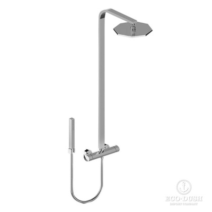 Stella Firenze Душевой комплект 3287TM/33: термостатический смеситель, верхний+ручной душ, цвет: хром