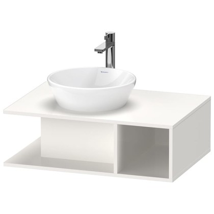 Duravit D-Neo Тумбочка подвесная компакт 80x55х26 см., раковина, 1 открытое отделение на правой стороне, цвет: белый высокоглянцевый